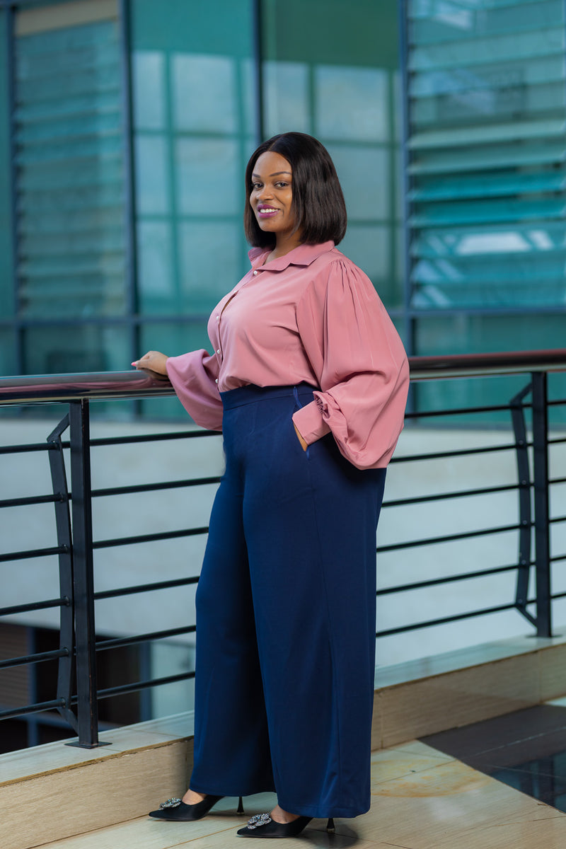 SA Navy Blue Wide Leg Official Pants