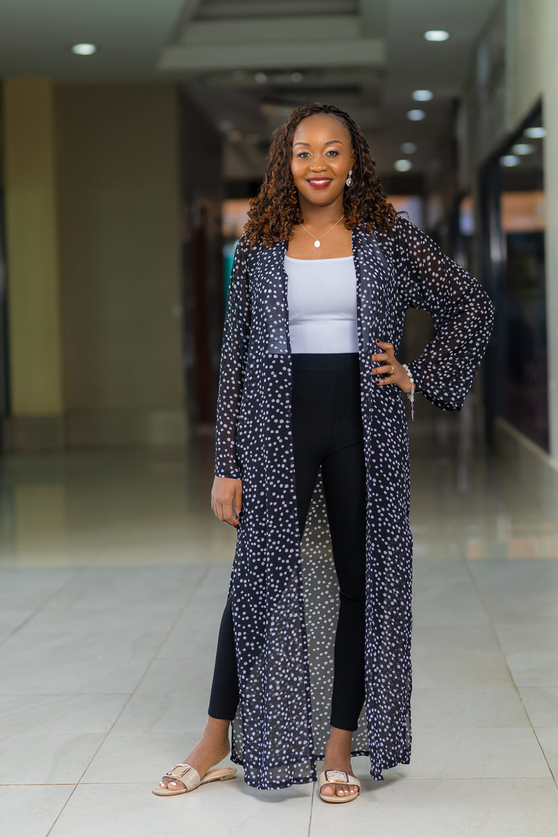 Polka Plain Chiffon Cover up