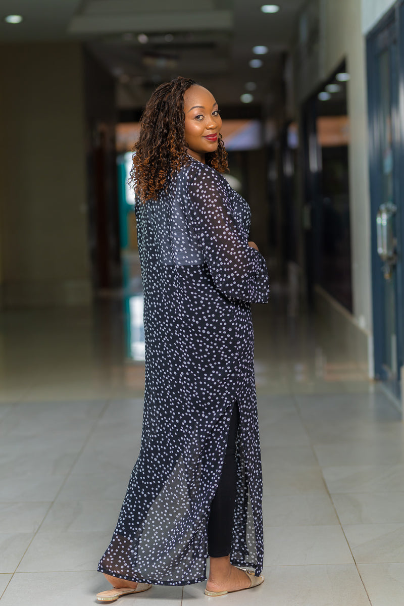 Polka Plain Chiffon Cover up