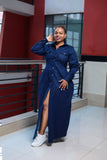 Denim Maxi Shirt Dress