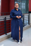 Denim Maxi Shirt Dress