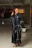 Black Cream Printed Maxi Shirt Dress