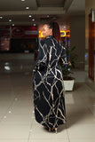 Black Cream Printed Maxi Shirt Dress