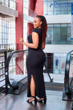 Black bodycon maxi dress