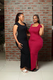 Maroon Maxi Bodycon Dress