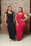Maroon Maxi Bodycon Dress