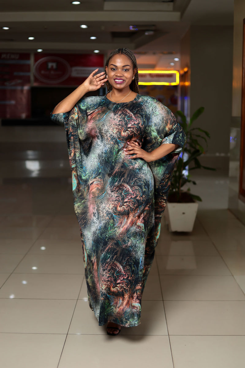 Black earthy kaftan with belt