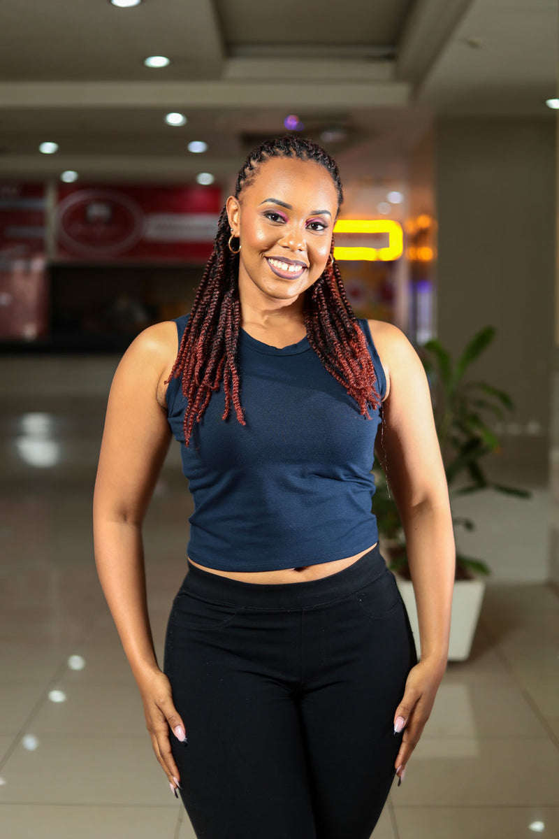 SA Navy Blue Sleeveless Tank Top