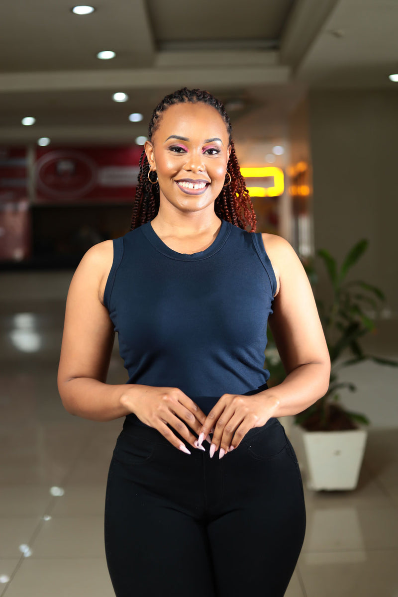 SA Navy Blue Sleeveless Tank Top