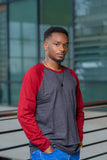 Grey Maroon Baseball t-shirts