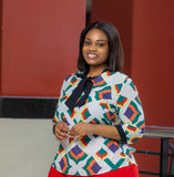 Green Multicolored Necktie Top