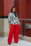 Green Multicolored Necktie Top