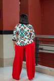 Green Multicolored Necktie Top