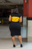 Black and Yellow Belt Dress Suit