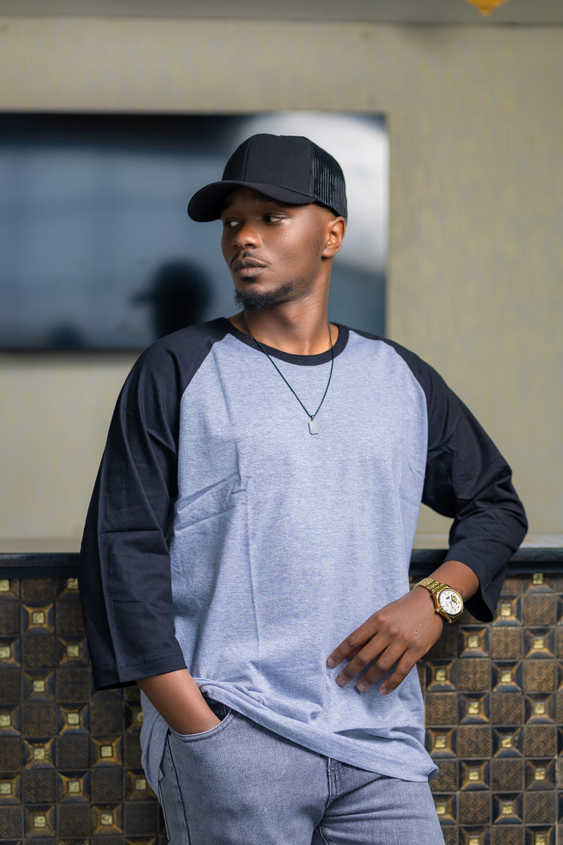 Grey Black Baseball t-shirts