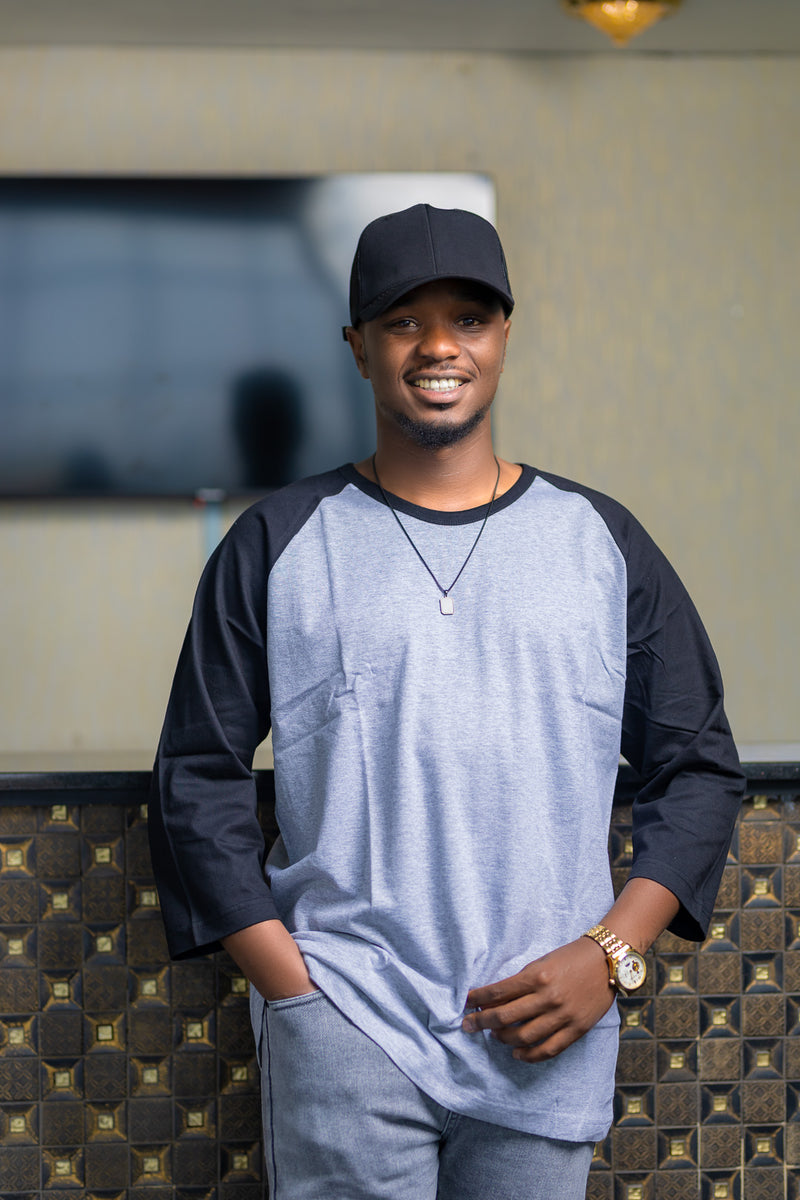 Grey Black Baseball t-shirts