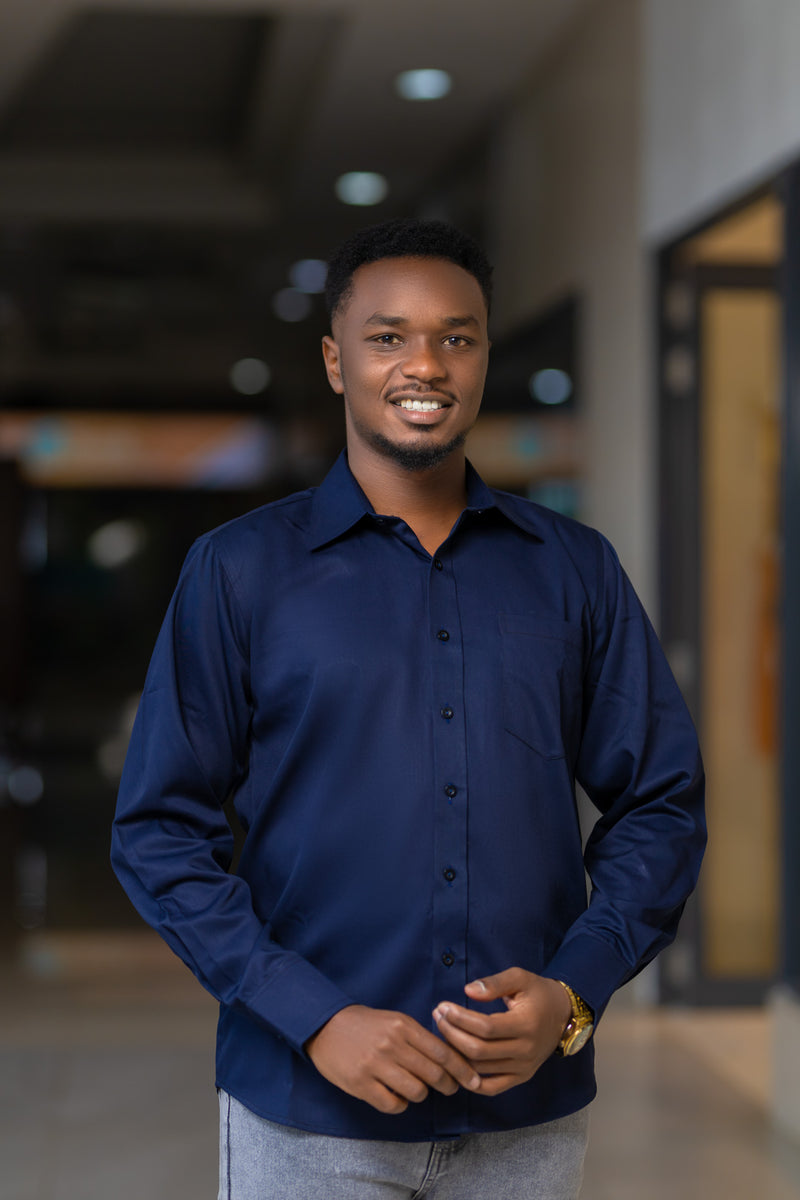 SA long sleveed men navy blue shirt