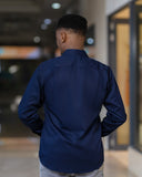 SA long sleveed men navy blue shirt