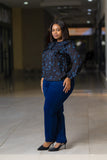 Black Blue Chiffon top