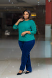 Green Lace Arm Top