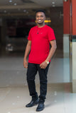 Maroon Buttoned Round Neck t-shirt