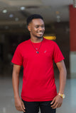 Maroon Buttoned Round Neck t-shirt
