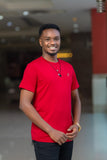Maroon Buttoned Round Neck t-shirt