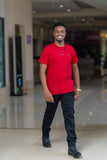Maroon Buttoned Round Neck t-shirt