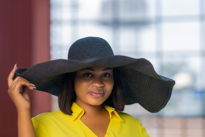 Black Straw Women Summer Hat
