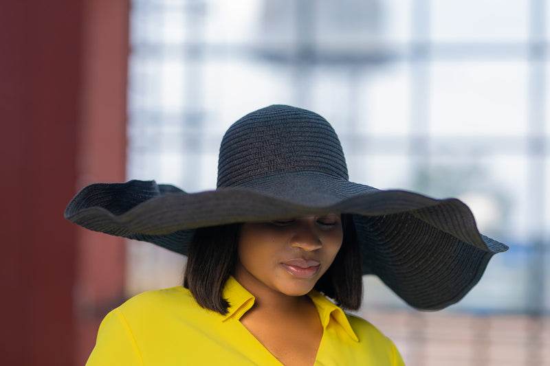 Black Straw Women Summer Hat