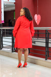 Bishop Sleeve Red Dress - Sarai Afrique