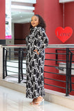 Black and White Maxi Shirt Dress - Sarai Afrique