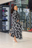 Black and White Maxi Shirt Dress - Sarai Afrique