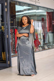 Grey Print Kaftan - Sarai Afrique