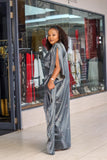 Grey Print Kaftan - Sarai Afrique