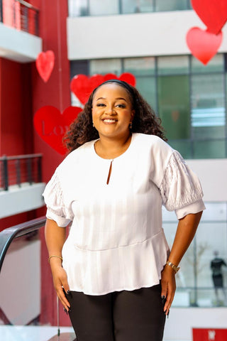 white  peplum top - Sarai Afrique