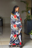 Kaftan Floral Silk Dress