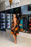 Black orange aline short dress