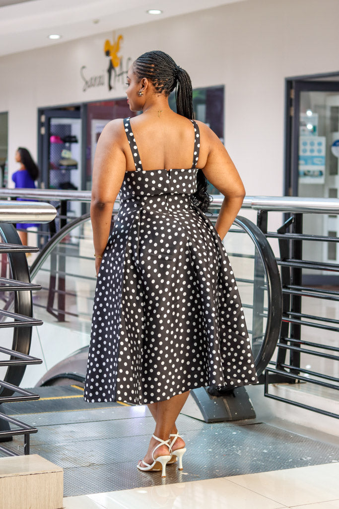 Polka dot Fit & Flare Dress – Sarai Afrique