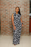 Black and White Collared Jumpsuit