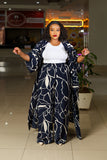 Navy White Pallazo Set