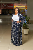 Navy White Pallazo Set