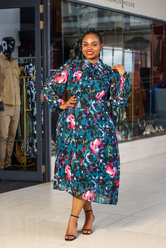 Teal Garden Dress - Sarai Afrique