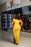Mustard bodycon maxi dress