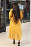 Mustard Longsleeved Highlow Chiffon Dress - Sarai Afrique