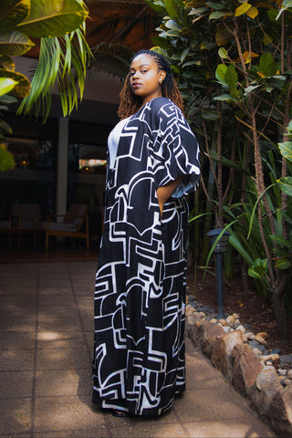 Black and white print pallazo