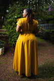 Mustard Yellow Aline Dress with Belt