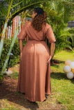 Brown linen Maxi dress