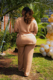 Beige linen two piece set