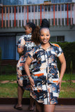 Multicolored Placket Dress